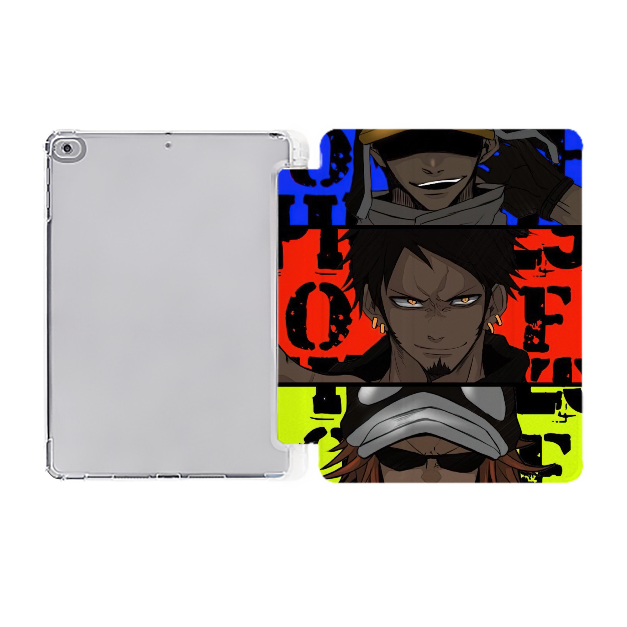 ワンピース ONE PIECE IPad ケース ペン収納付き 三つ折りスタンド PUレザー×シリコン 対応機種9.5/10.5/10.9インチ